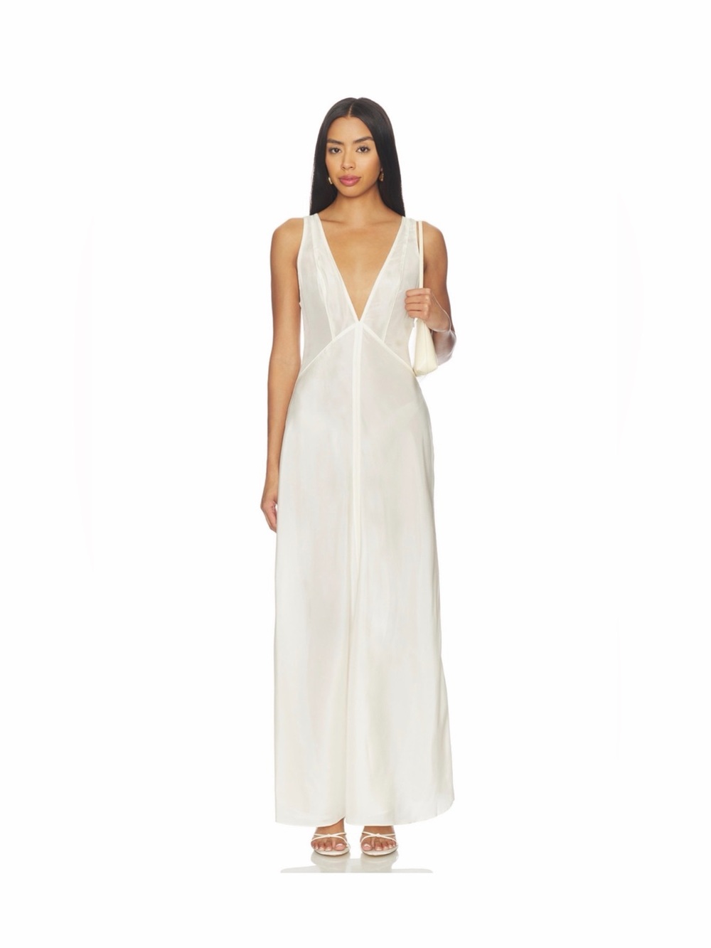 EAVES Freda maxi dress in pearl
